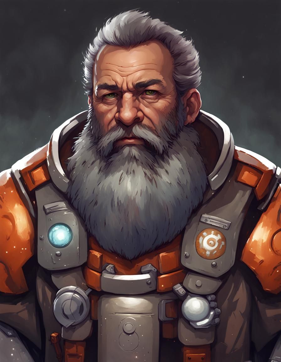 Futuristic Sci-Fi Space Dwarf RPG Character Art