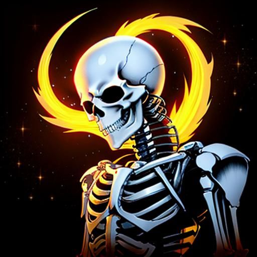 Manhwa Style Skeleton Illustration