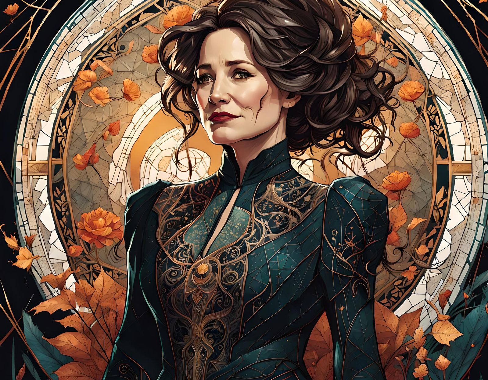 Agatha Harkness Digital Painting with Intricate Motifs