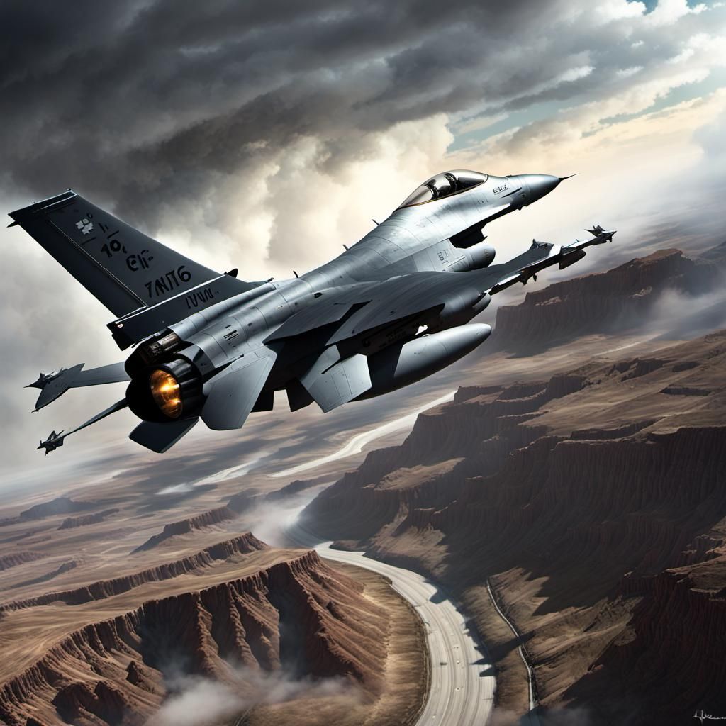 F-16 Fighting Falcon in Epic Combat Scenario