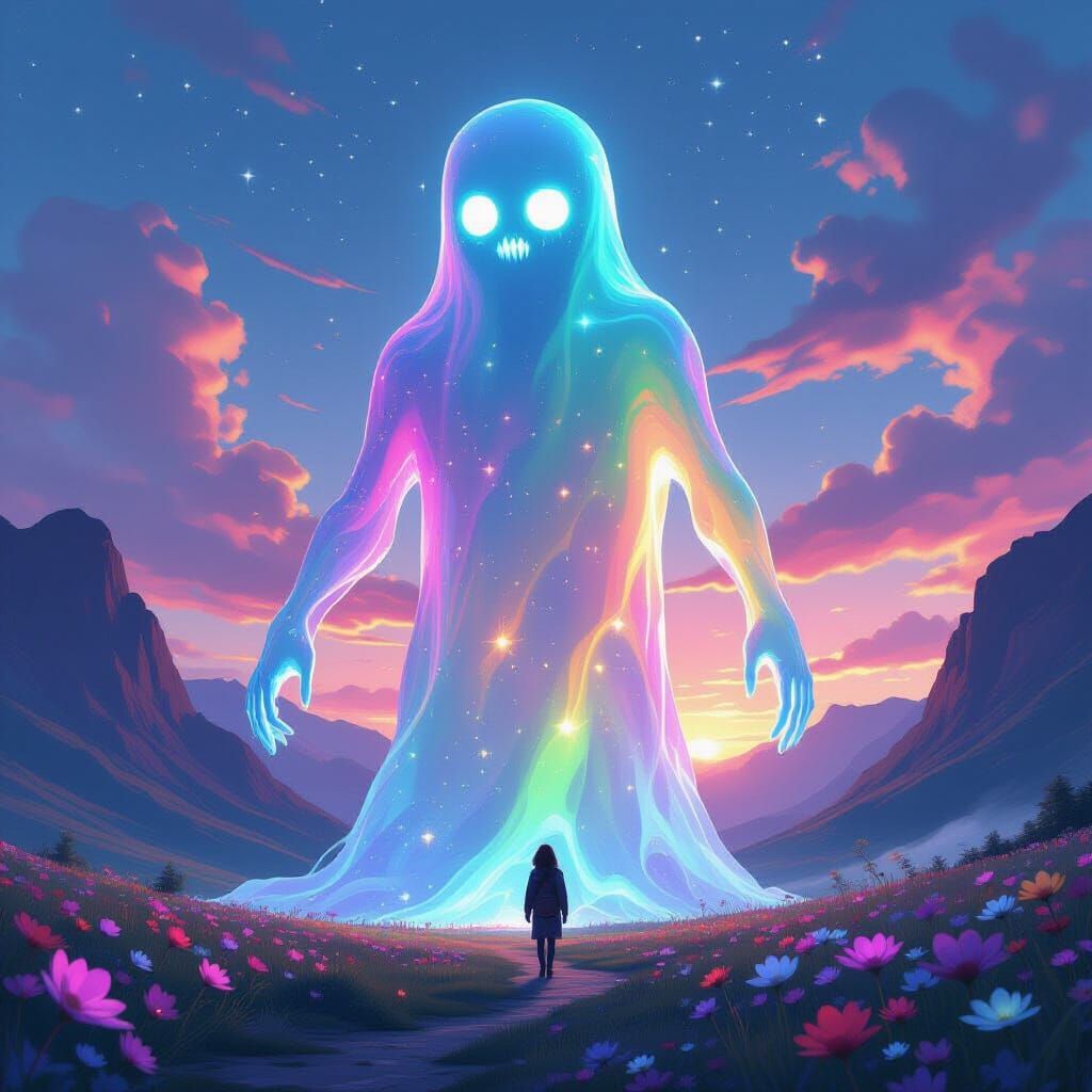 Bioluminescent Giant Slime Cathedral in Dreamy Valley