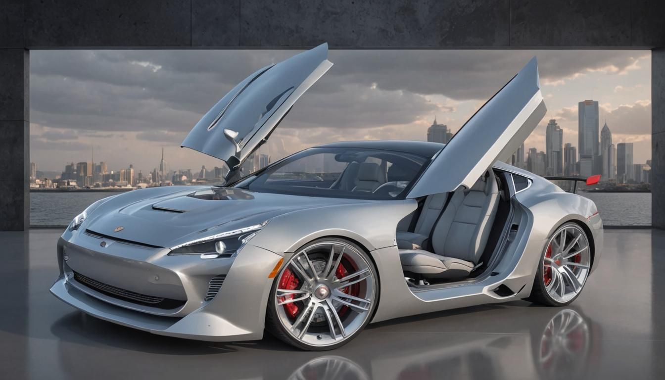 Pearl White Luxury Coupe with Scissor Doors