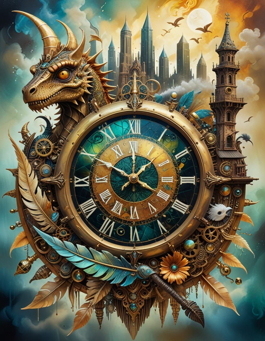 Alternate Timeline: Surreal Market in Flowing Alcohol Ink St...