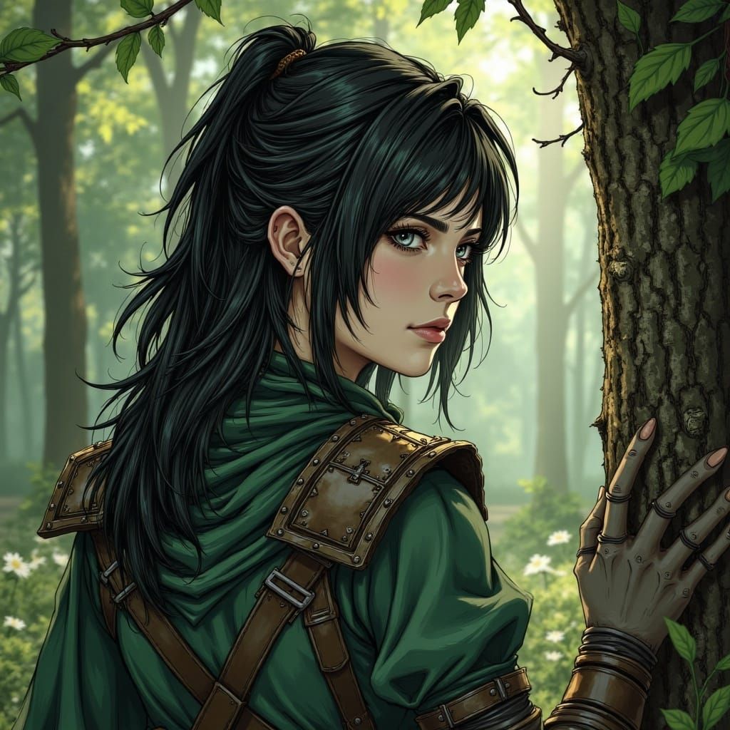 Vinneth Stands Ready for Battle Amidst Ancient Trees