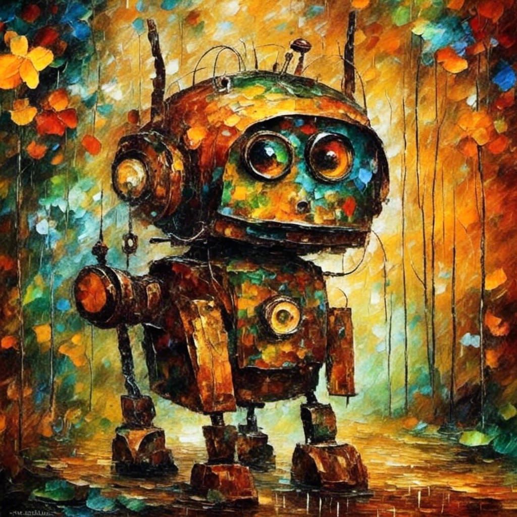 Robot Painting Dog: Digital Art