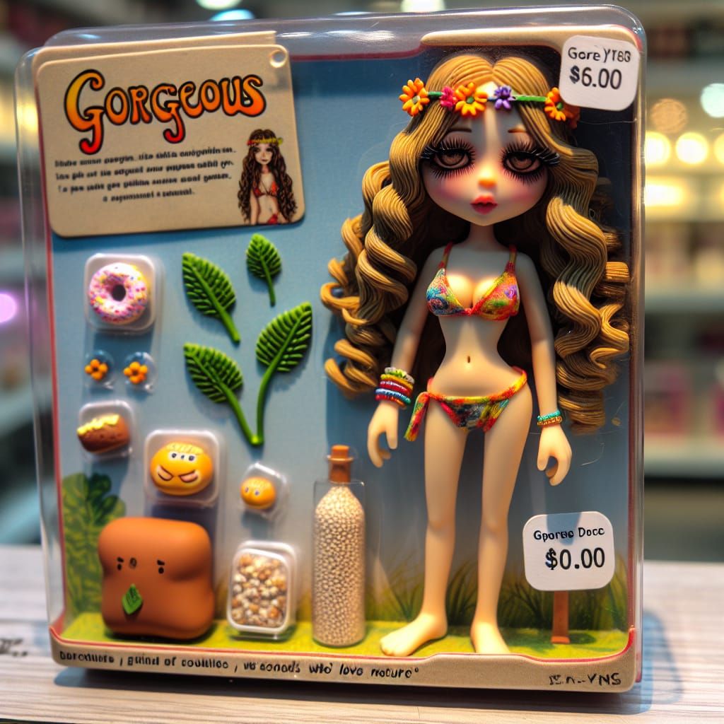 Hippie Barbie Figurine with Accessories