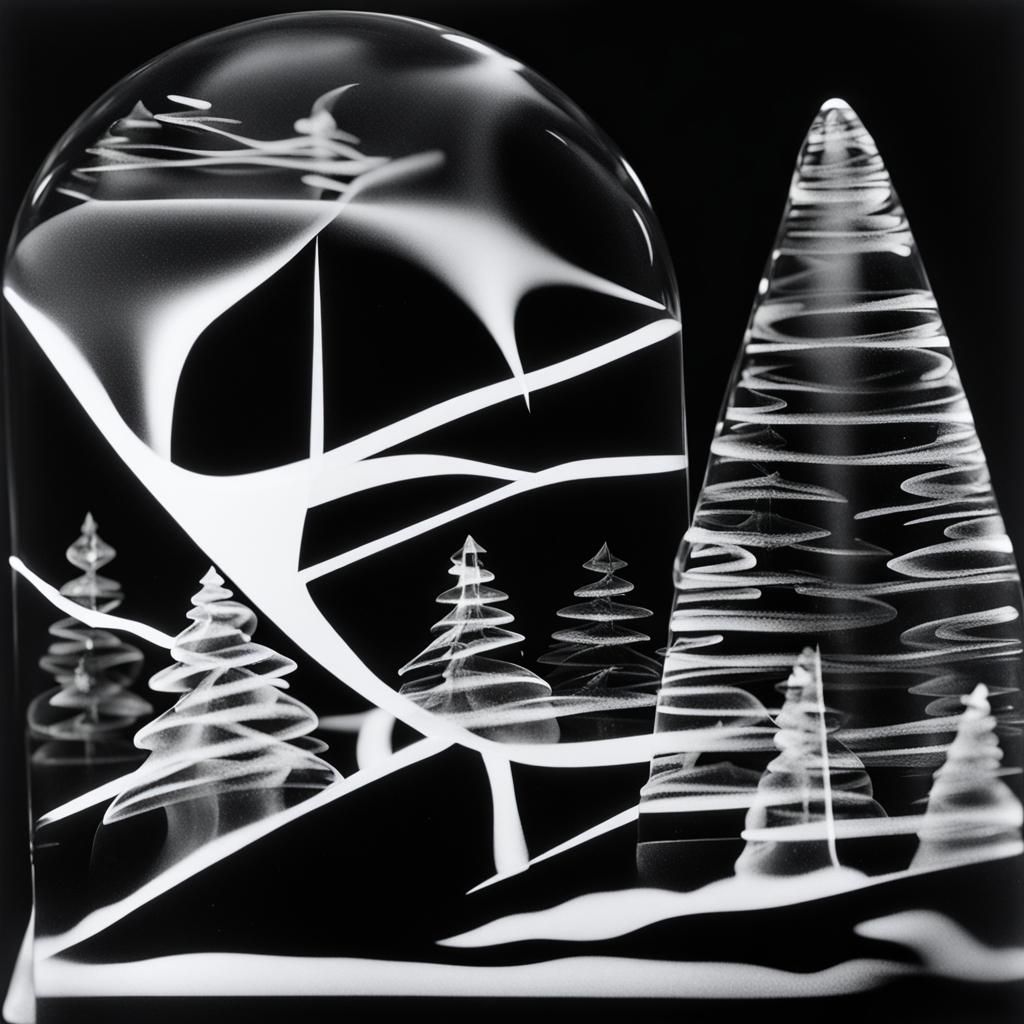 Surreal Snow Globe Photogram in Man Ray Style