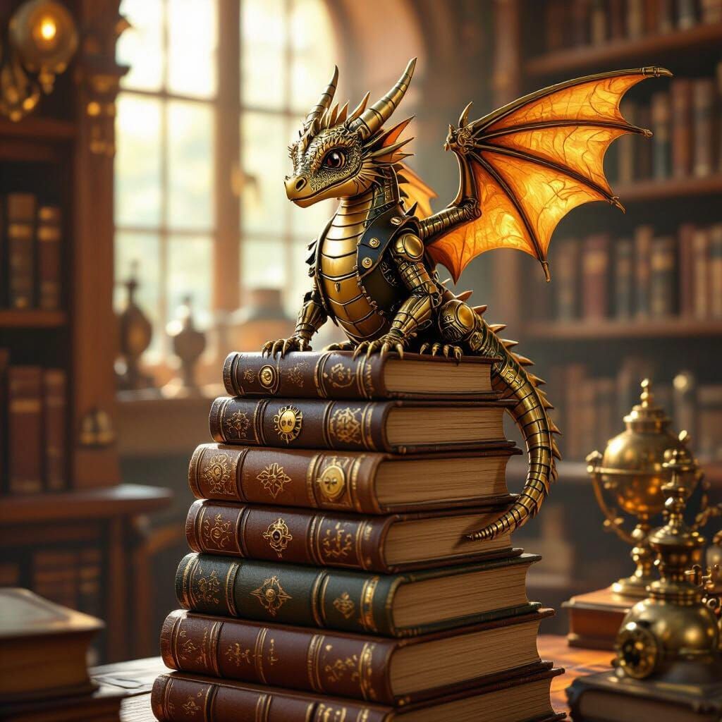 Clockwork Dragon in Steampunk Library