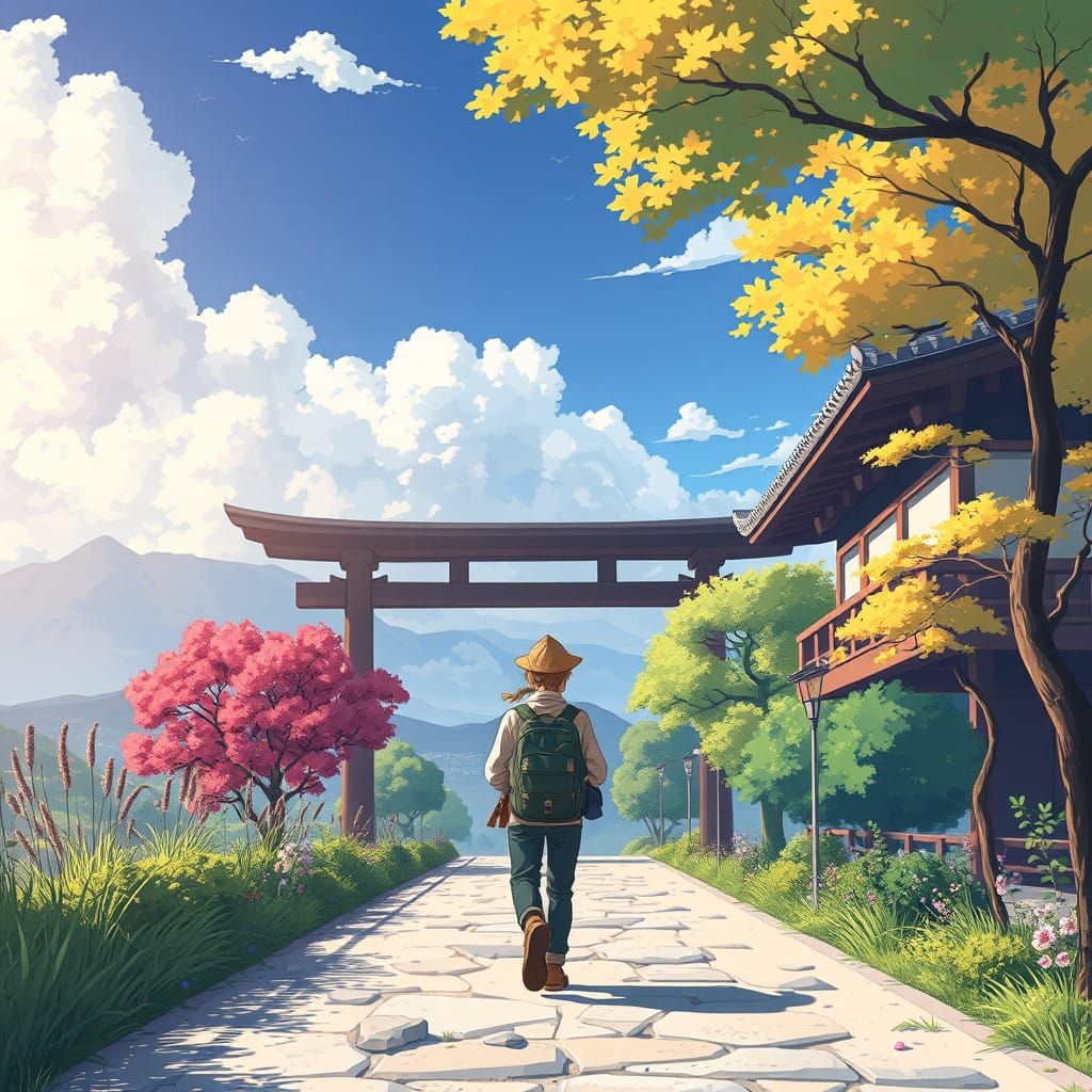 Vibrant Landscapes Unfold in a Fantastical Anime World