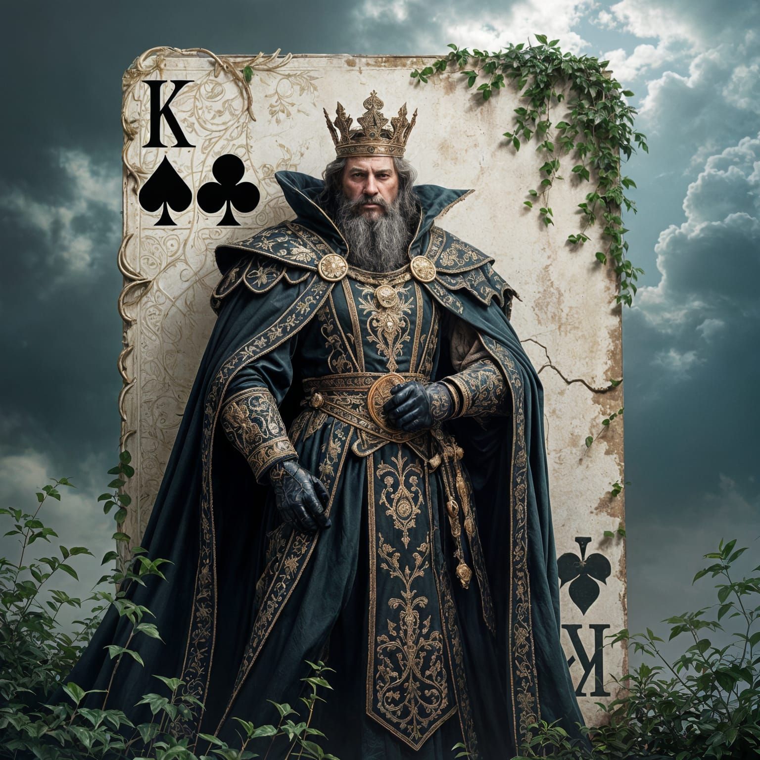 King of Clubs Portrait in Fantasy Style