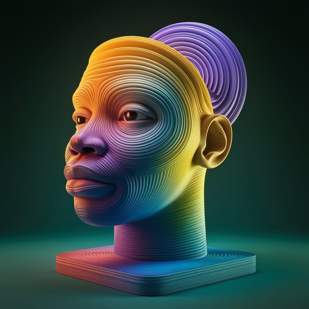 Electric Abstract Sculptures in Dark Academia Style