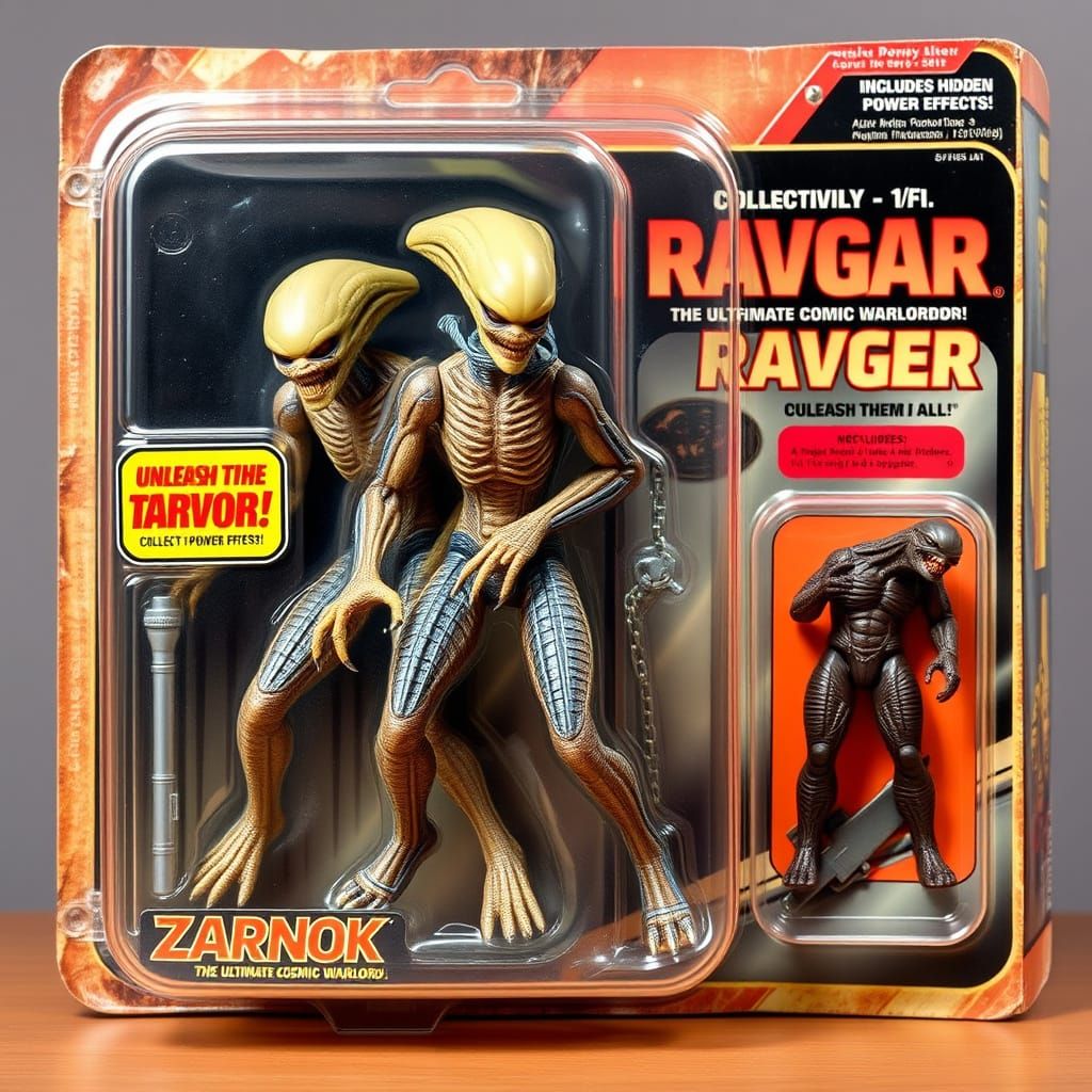 Vintage Sci-Fi Alien Action Figure in Blister Pack