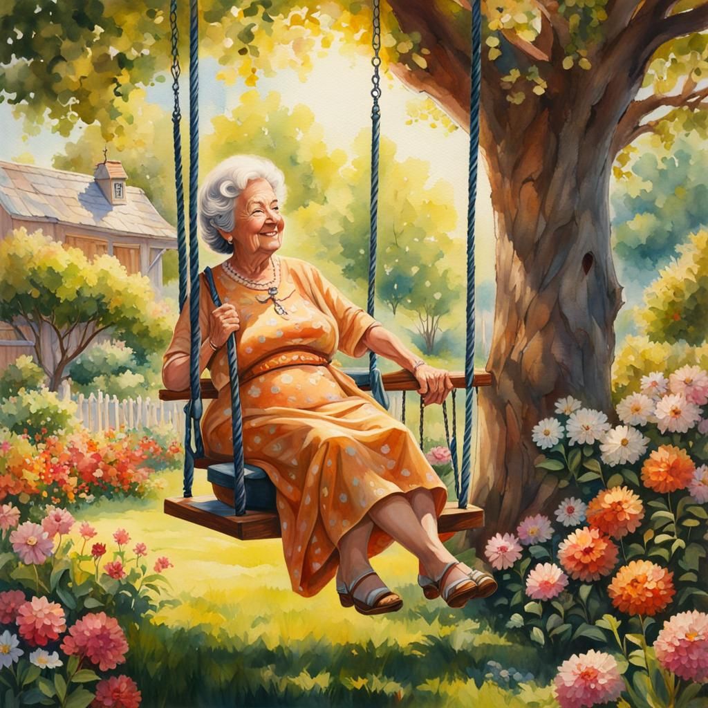 An old lady with 3 legs...