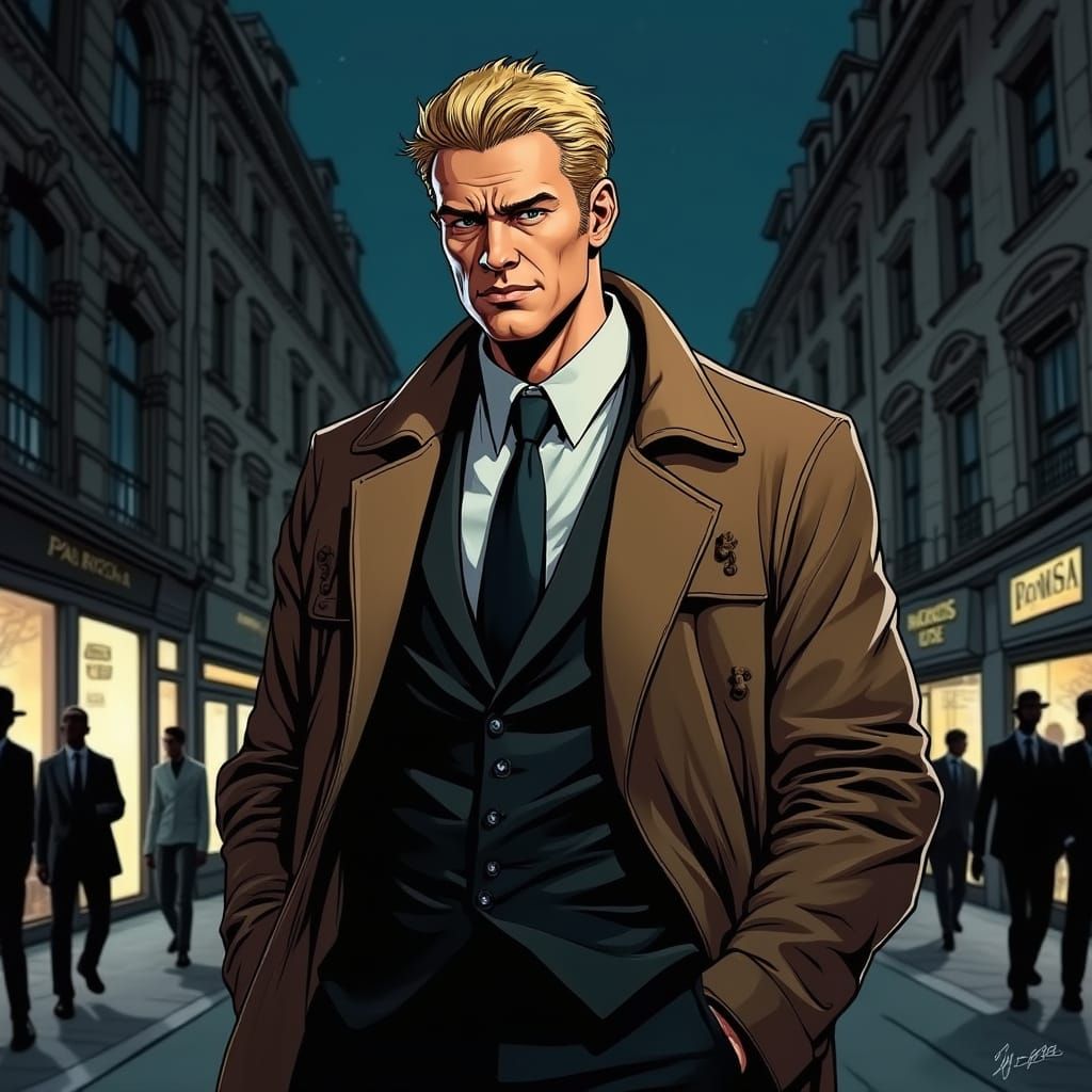 Tall International Man of Mystery in Parisian Streets