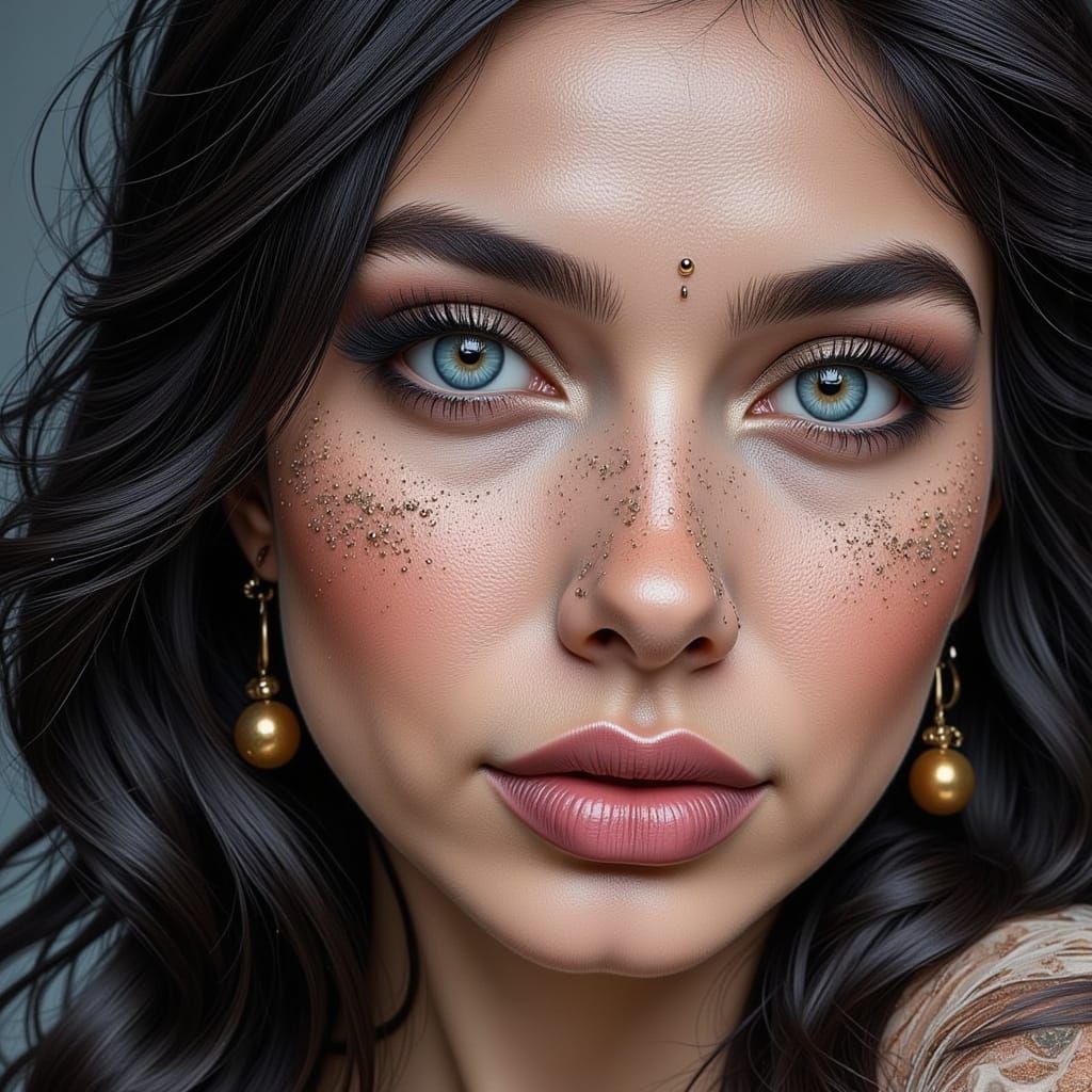 Expressive Eyes Mandala Face Portrait