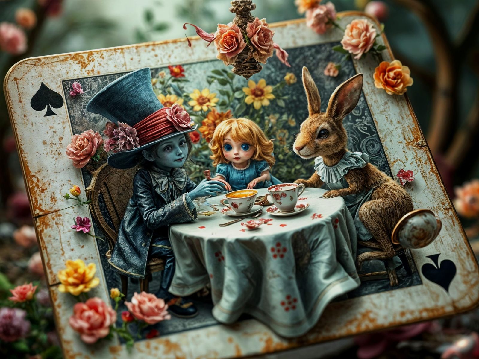Whimsical Wonderland Whimsy in a 3D Playing Card