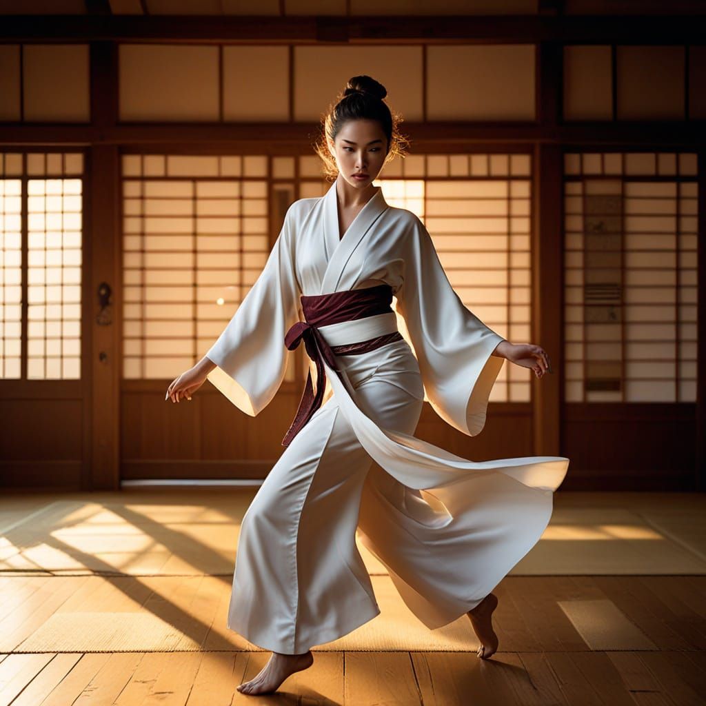 Glamorous Model in Kimono: Dojo Fashion Editorial