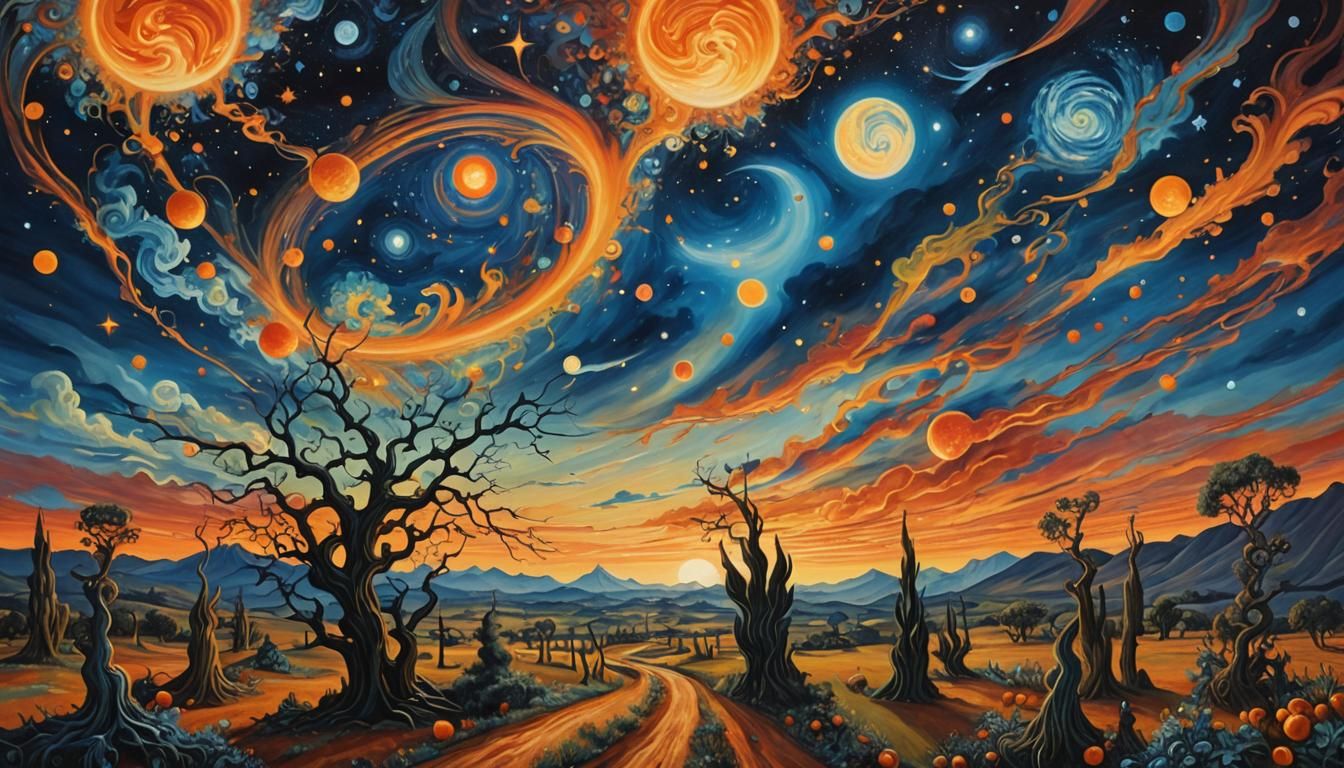 Psychedelic Night Dance: A Surrealist Masterpiece