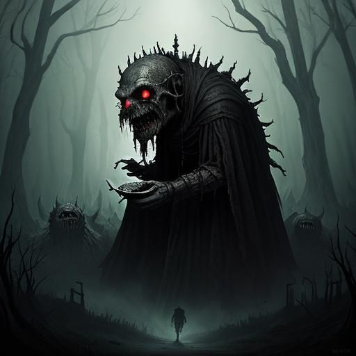 Menacing Creature in Dark Horror Fantasy