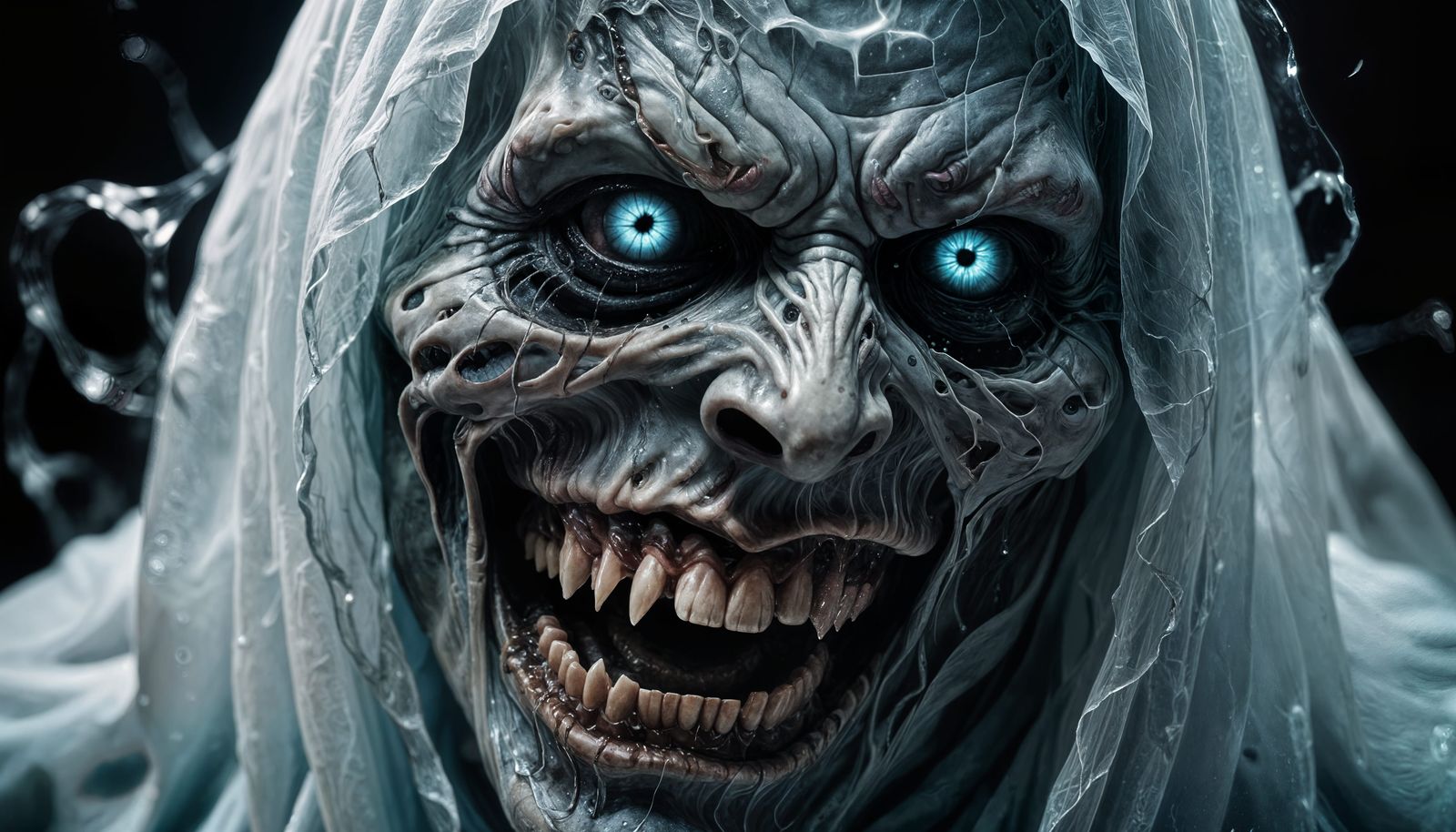 Hyperrealistic Ghost Portrait of Malevolent Spirit