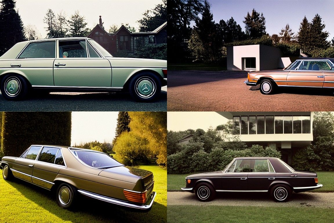 1970s Mercedes-Benz at Sunset: Cinematic Photography