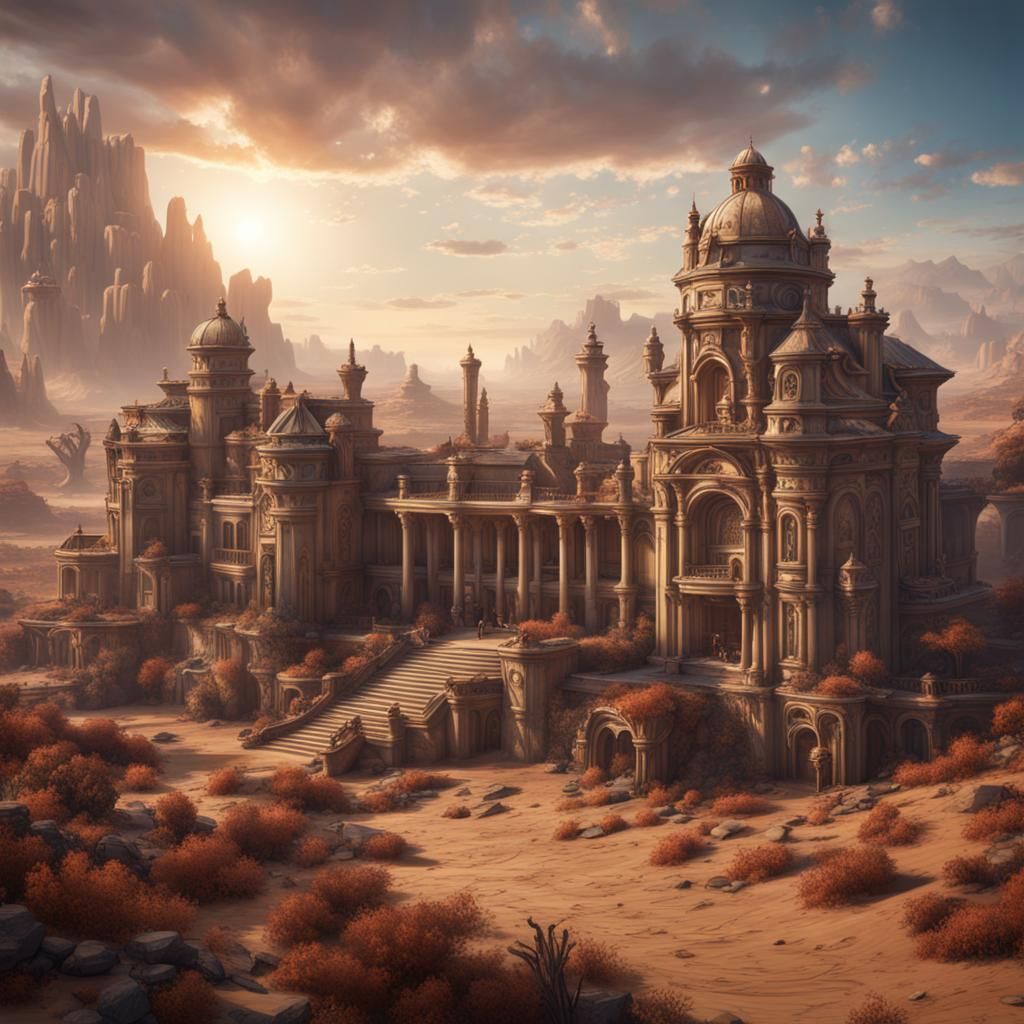 Fantastical Landscape Matte Painting in Deep Color