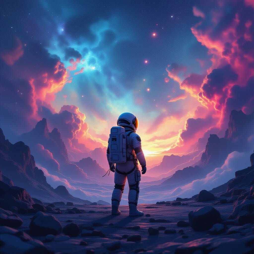 Astronaut Lost in Space: A Surreal Dreamscape