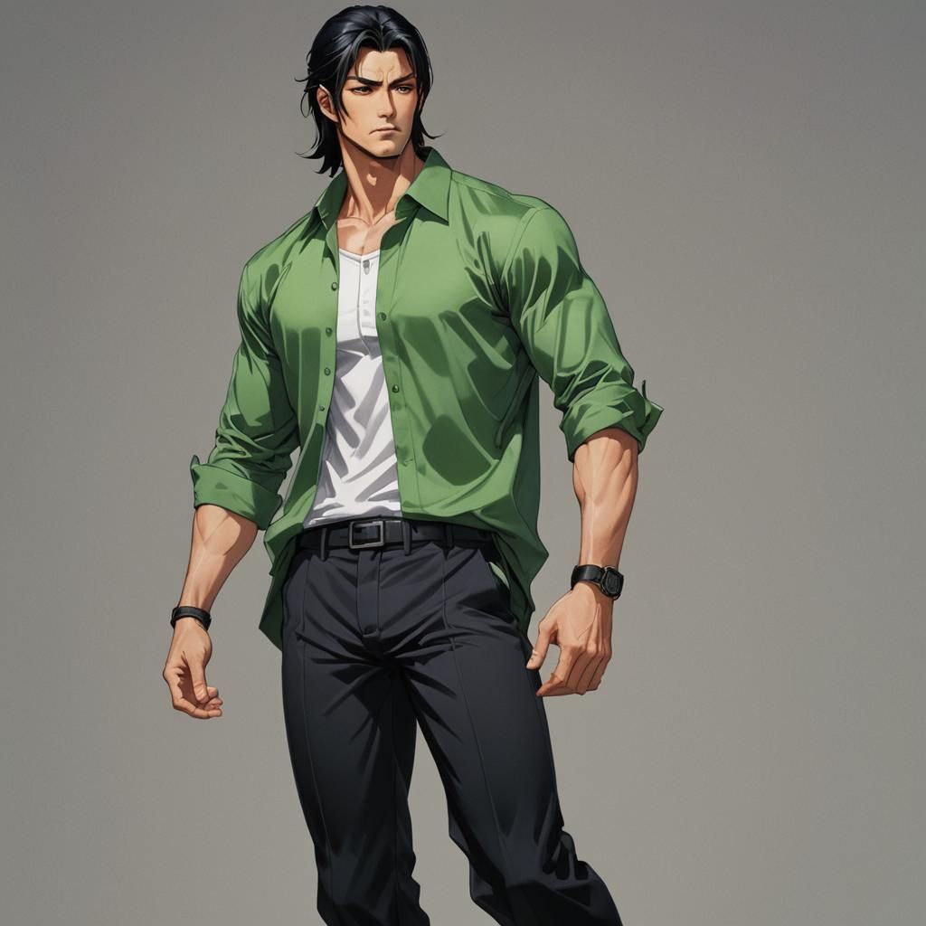 Handsome Man with Scar, Anime Art Style