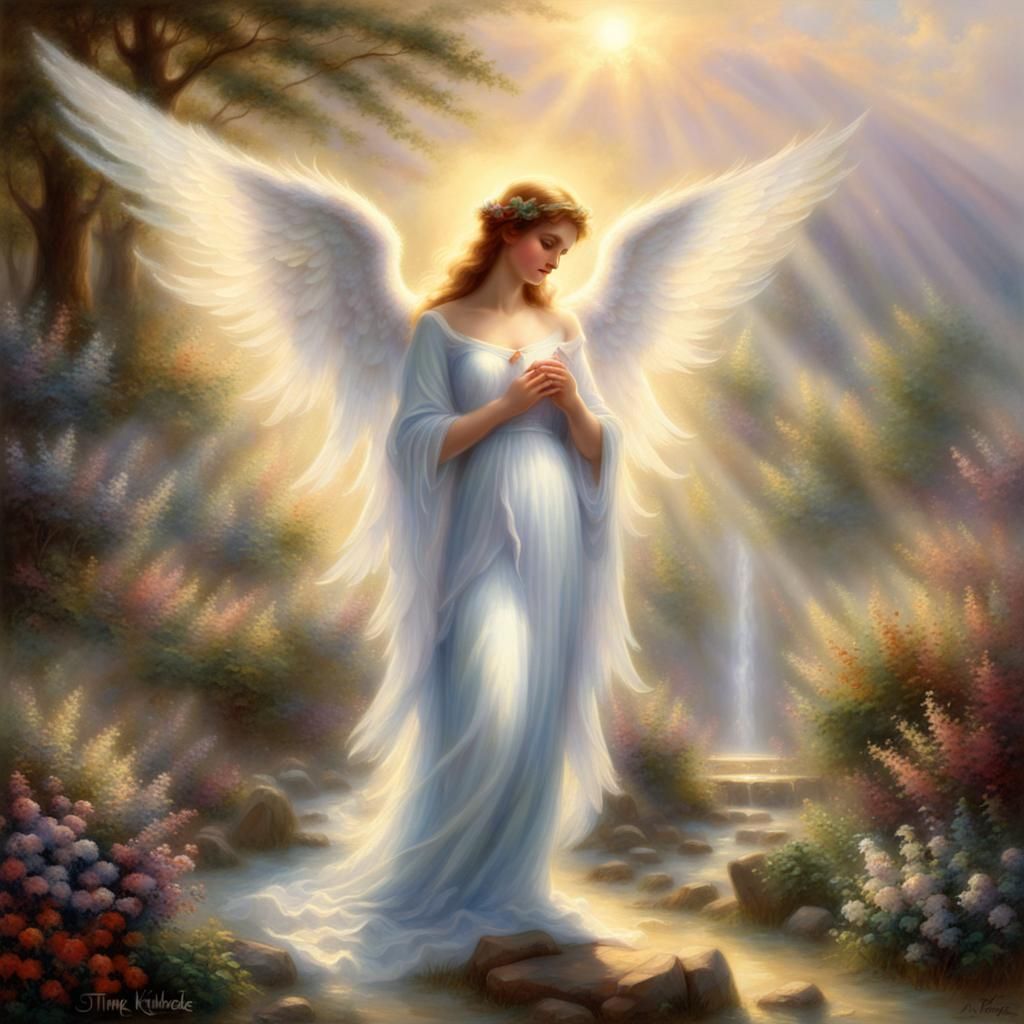 Ethereal Angel in Sunlight, Luminist Fantasy