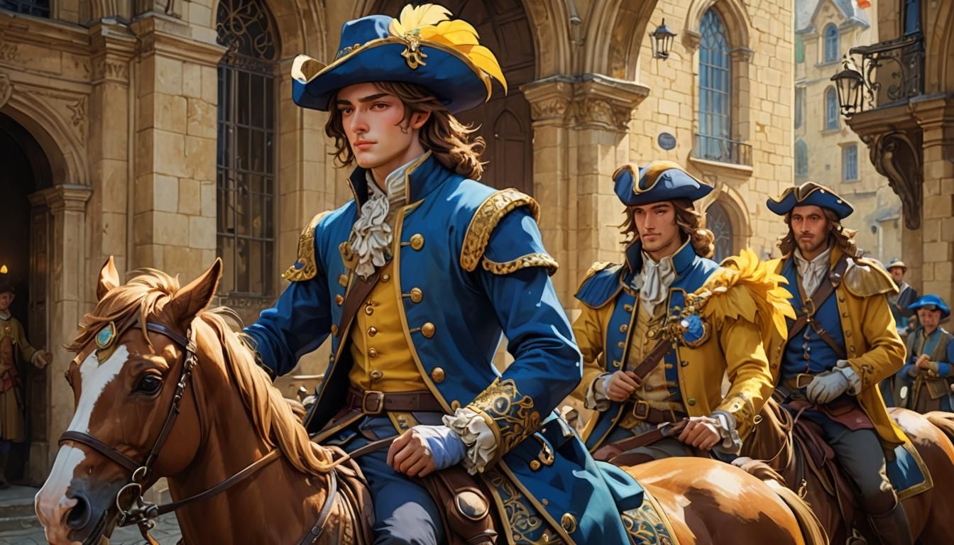 Anime Renaissance Man Rides Pony in Vibrant Colors