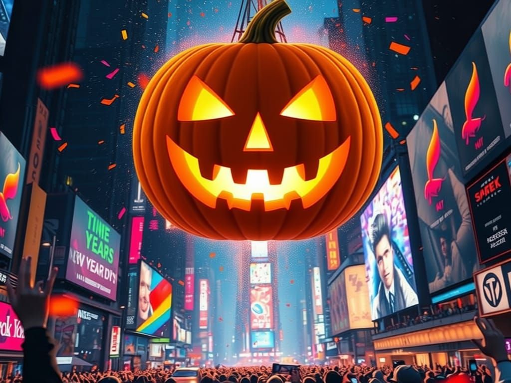 Skull Ball Drop on New Year's Eve Celebration