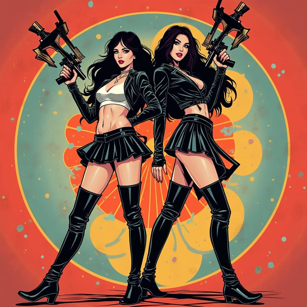 Feminine Vampire Hunters Embodied in Dynamic Digital Art