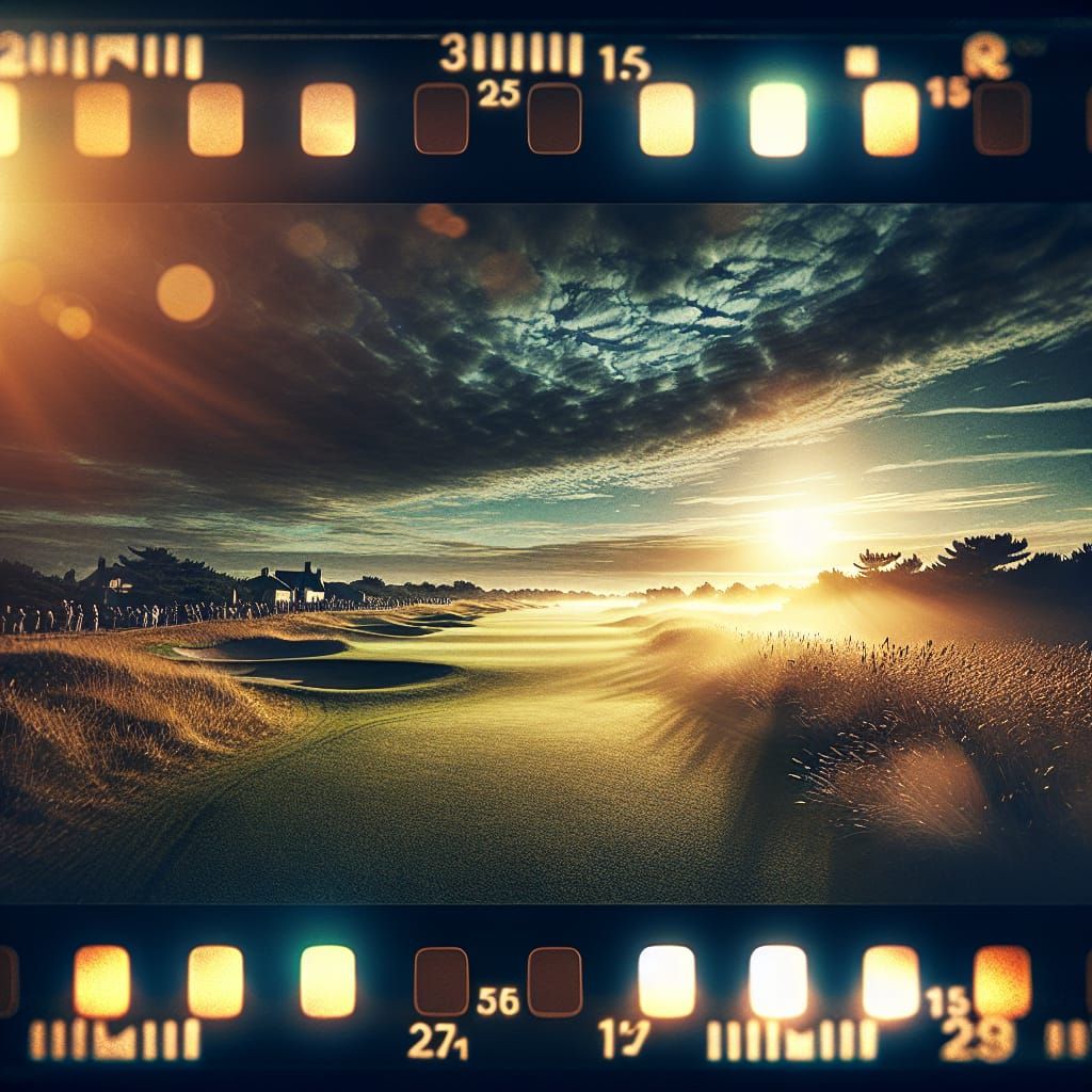 Cinematic Golf Scene: A Challenging Day on the Course