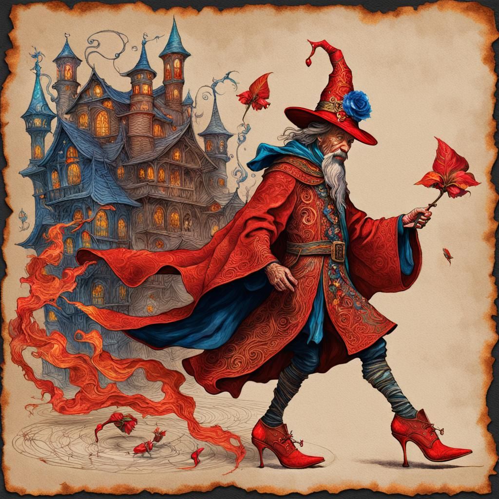 Rincewind and Luggage in a Terry Pratchett Scene