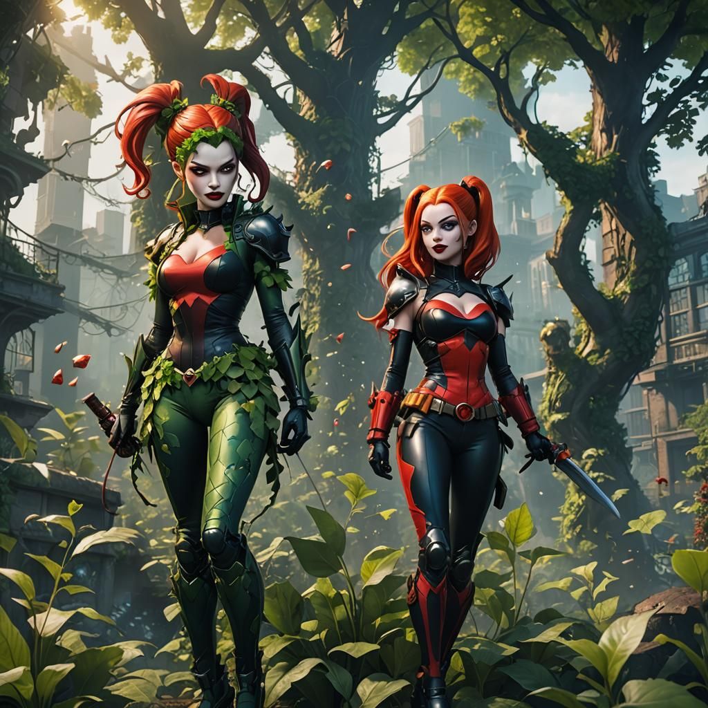 Anime Style: Poison Ivy and Harley Quinn