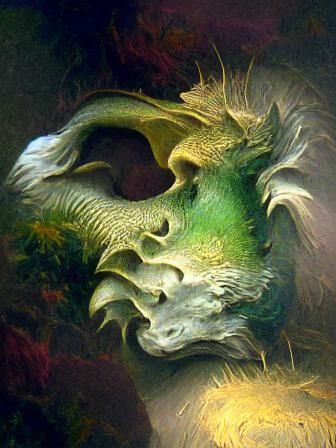 Green Dragon Profile in Dark Fantasy Style