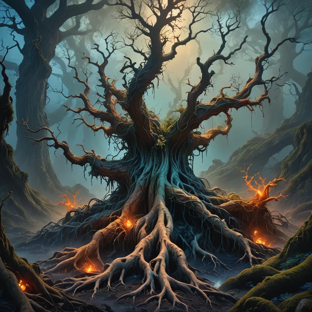 Surreal Root System in a Matte Painting