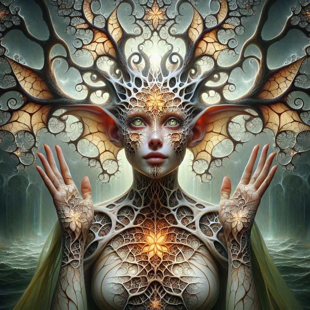 Goddess as Candelabra with Fractal Details
