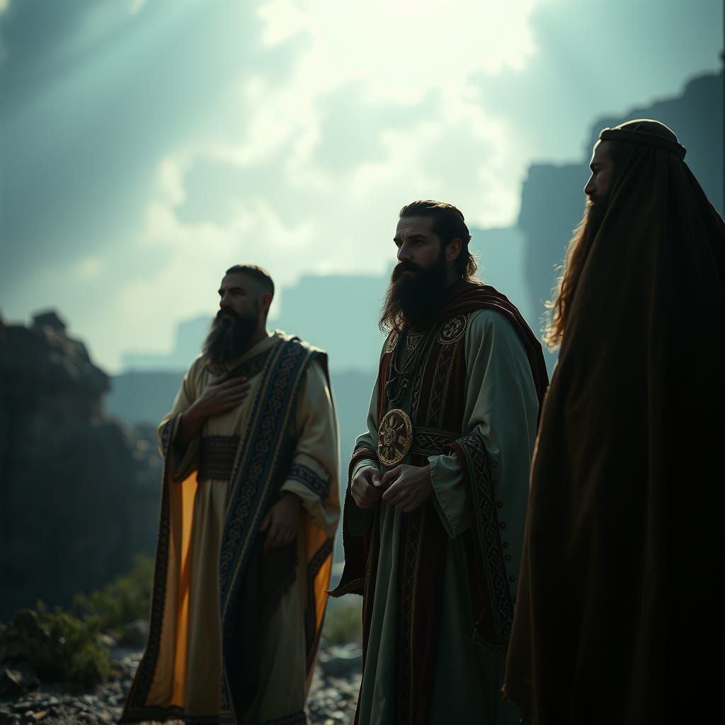 Moshe Moïse in Dramatic Landscape with Cinematic Lighting