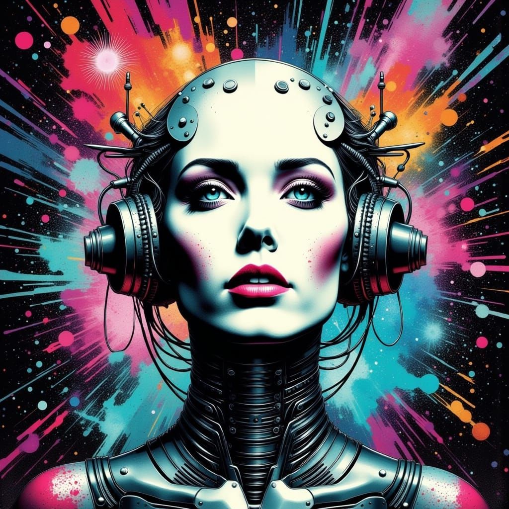 Borg Queen: Abstract Mixed Media Portrait