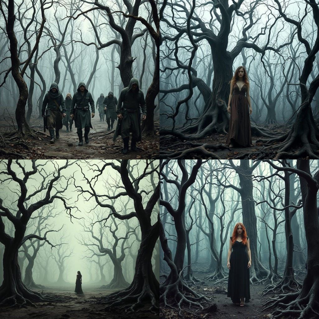 Eerie Dead Forest with Ancient Spectres