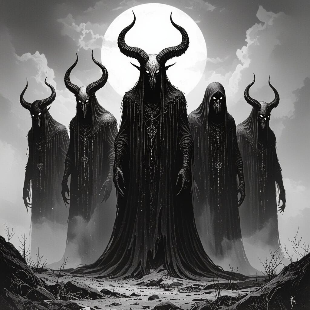 Six Slavic Monsters in Dark Fantasy Style