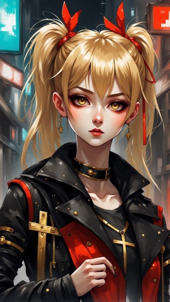 Gothic Punk Goddess Misa in Vibrant Style