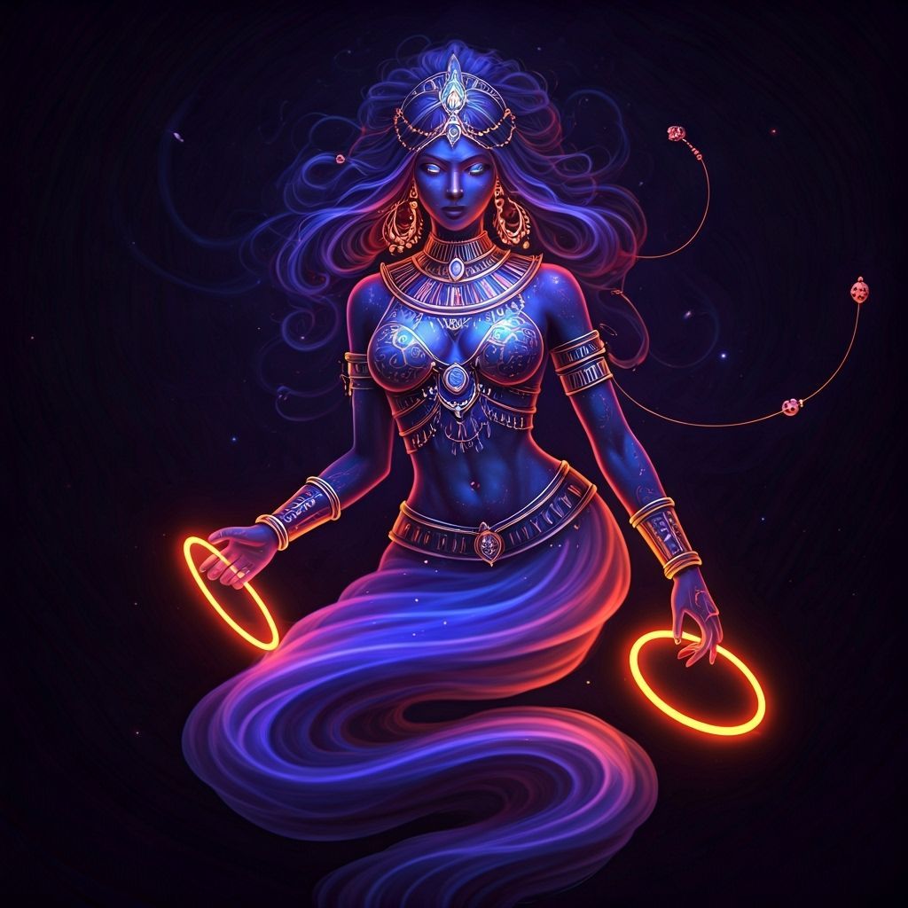 Beautiful Genie Emerges in Psychedelic Dreamscape