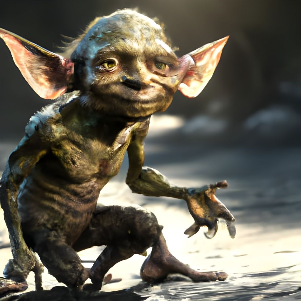 Limbless Gollum in Dark Fantasy Style