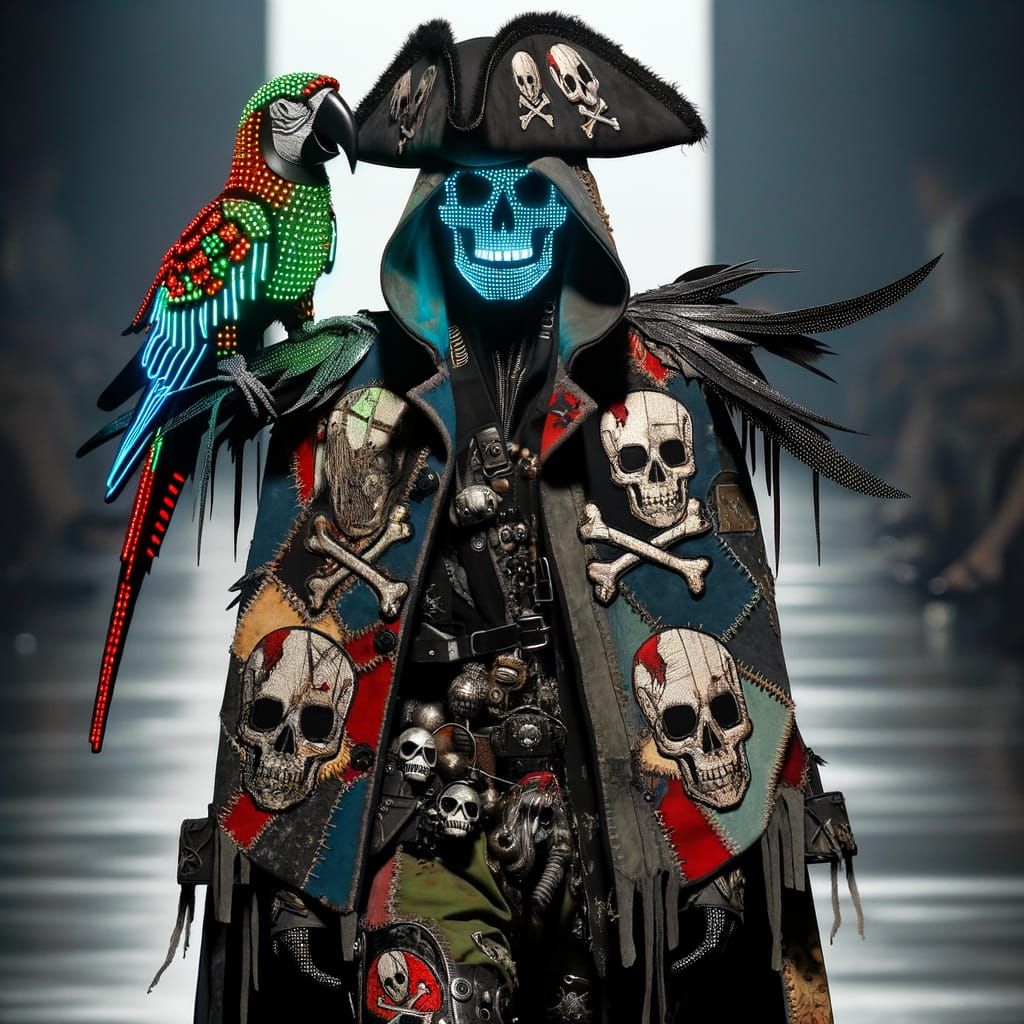 Pirate Fashion Futurism: Patchwork Pirate Strikes Bold Pose