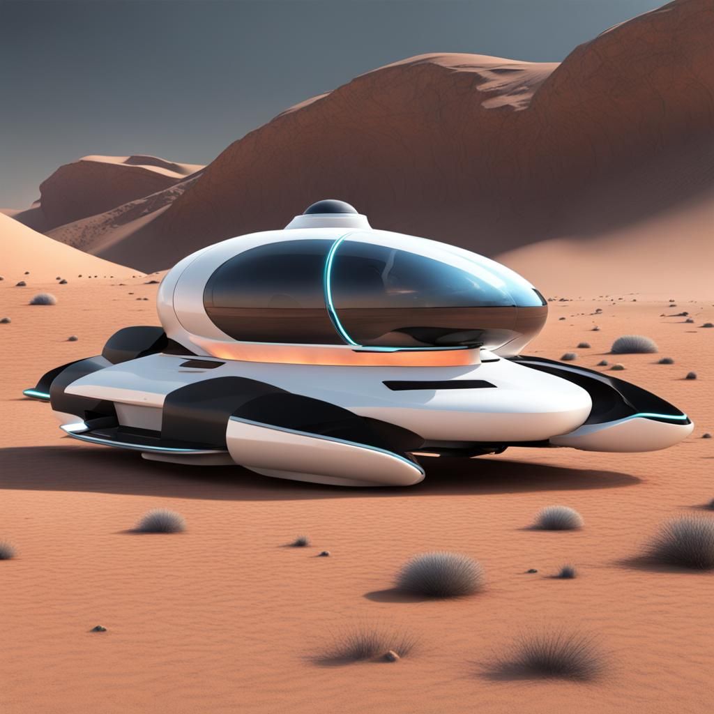 Futuristic Hovercar in Spacious Setting