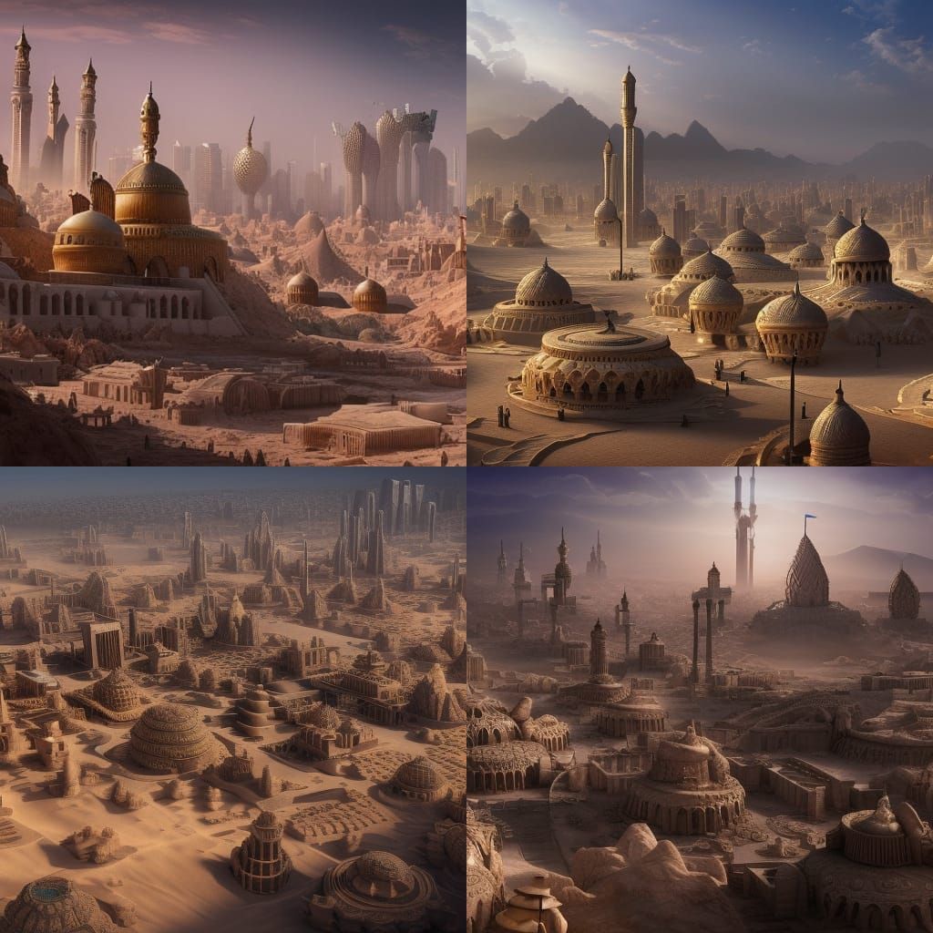 Epic Arabic Desert City: Digital Matte Painting