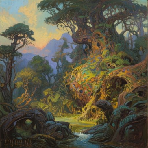 Intricate Oil Painting Capturing Complexity