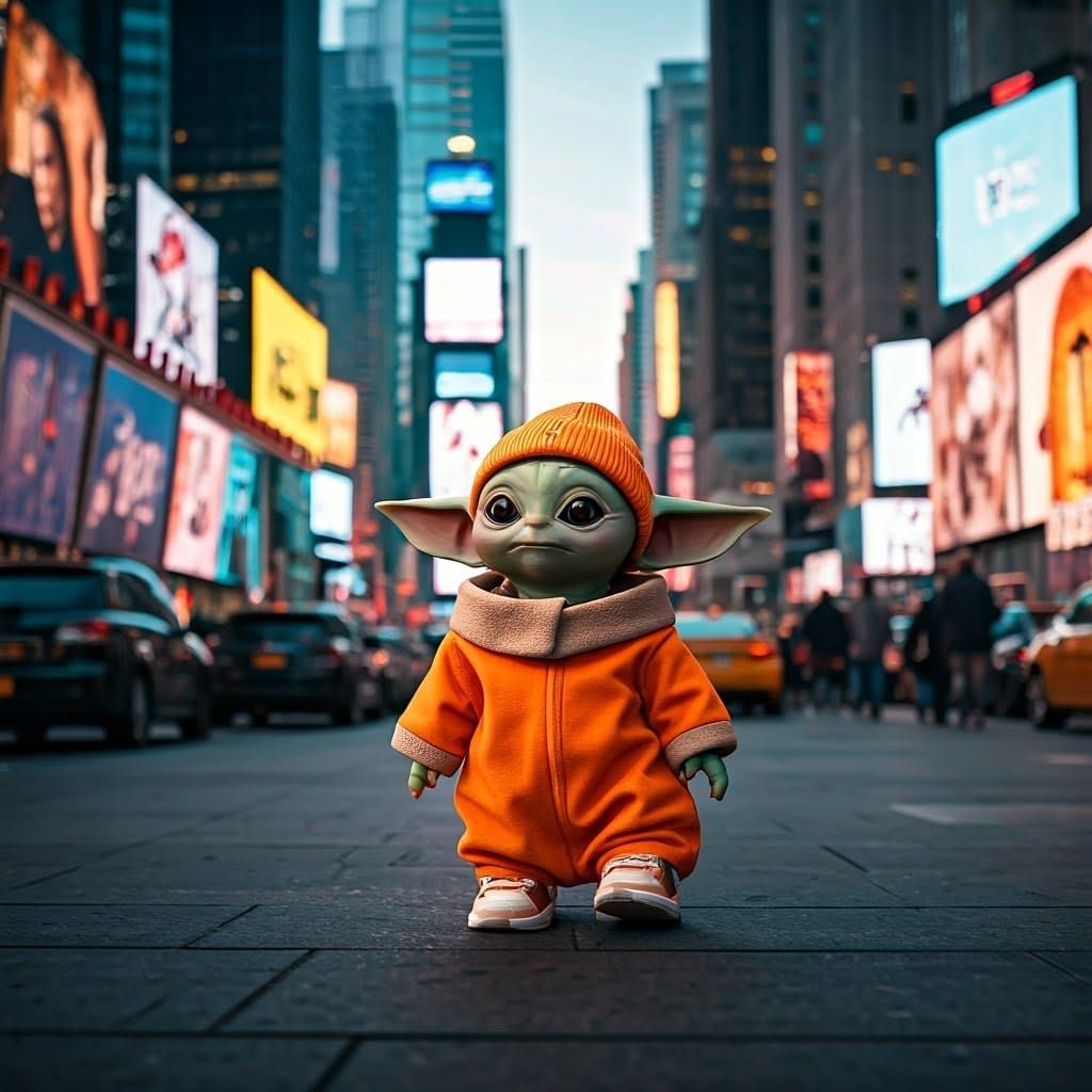 Baby Yoda's Stylish Stroll Through New York City